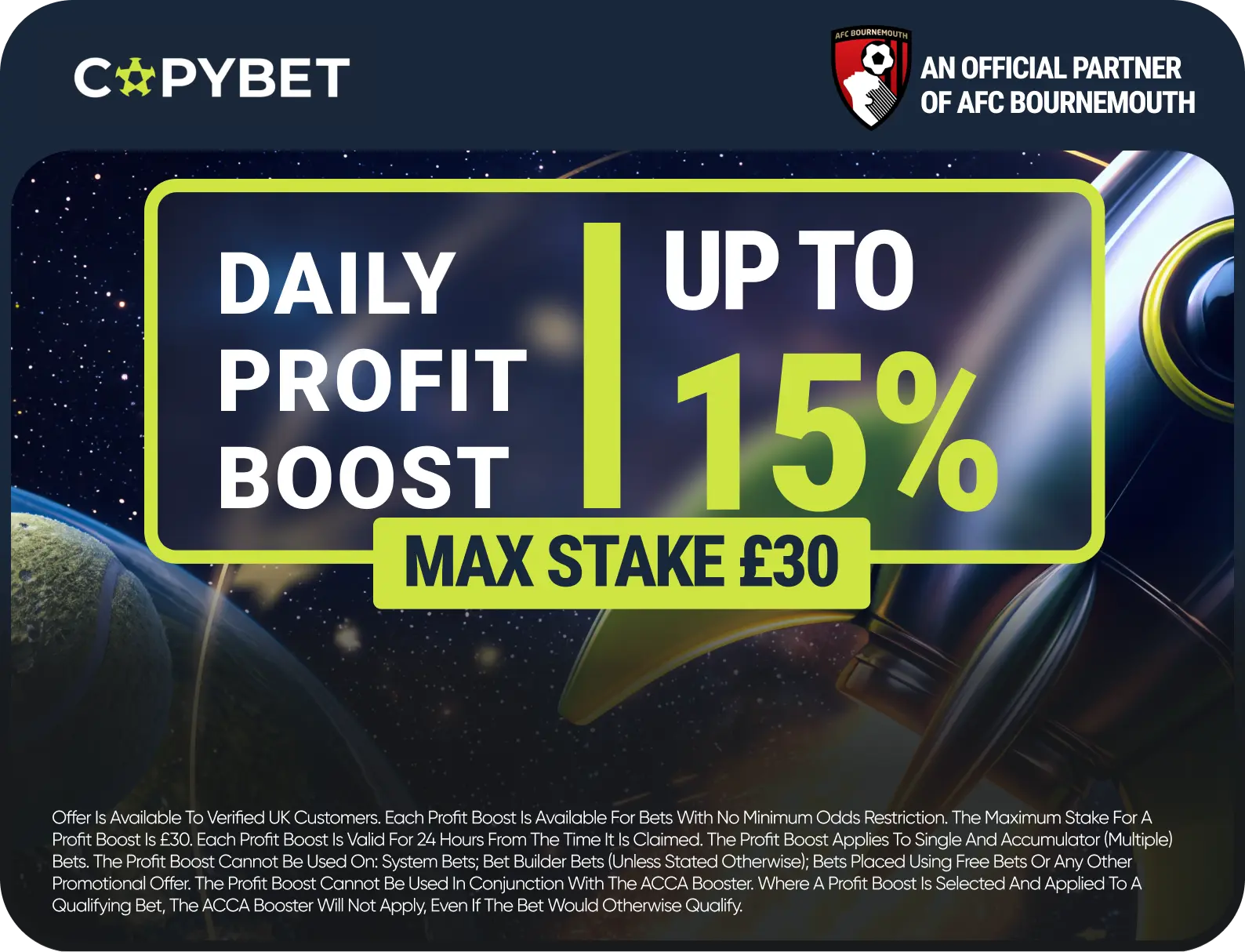 CopyBet offer. 18+, terms apply.