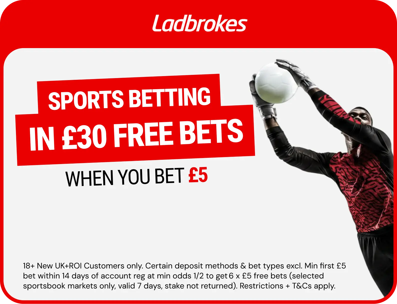 Ladbrokes offer. 18+, terms apply.
