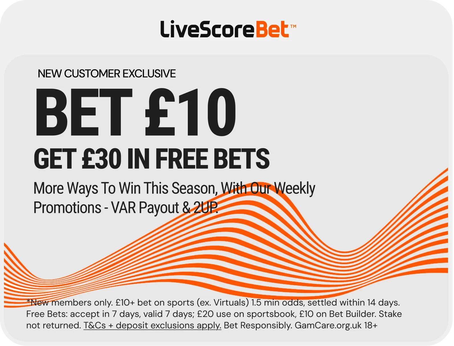 LiveScore Bet offer. 18+, terms apply.