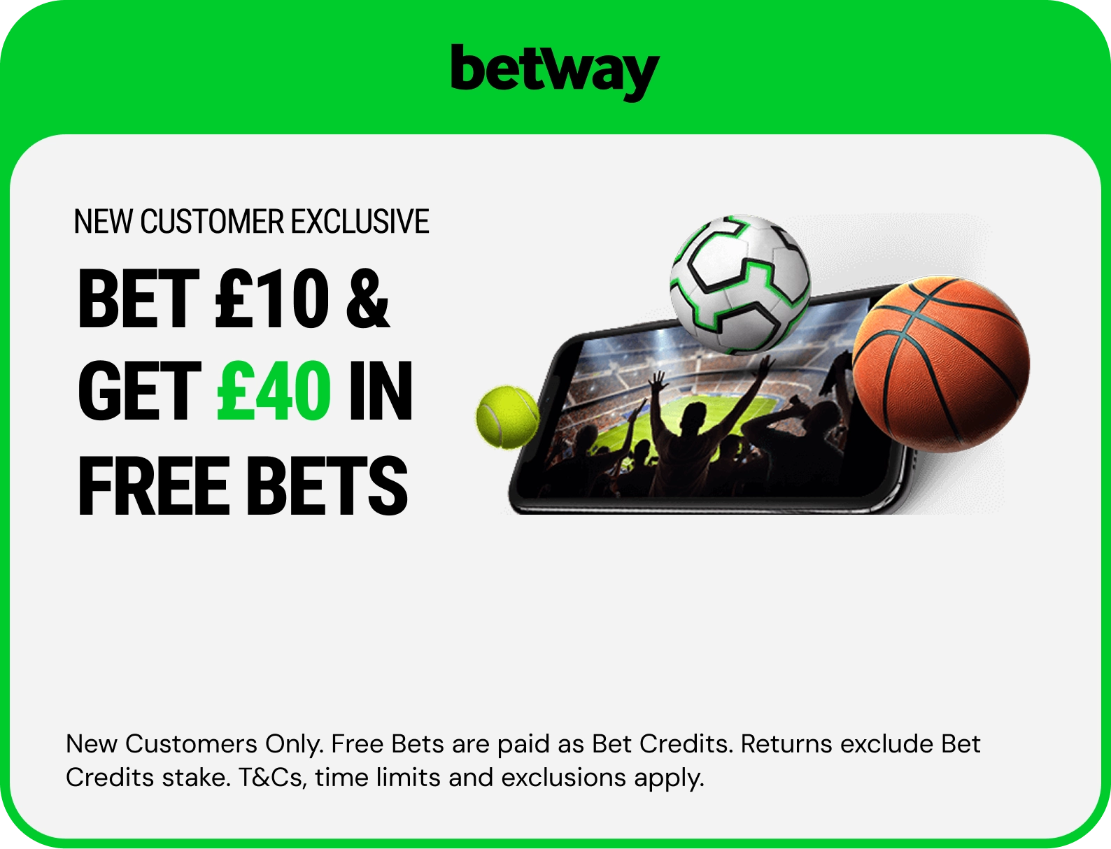Betway offer. 18+, terms apply.