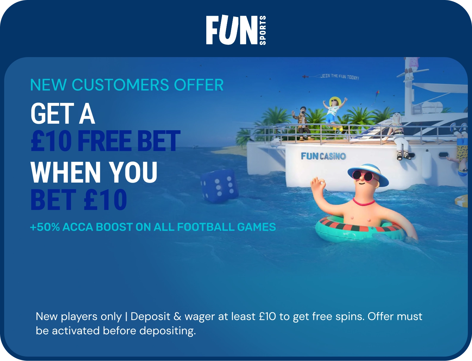 Fun Sports offer. 18+, terms apply.