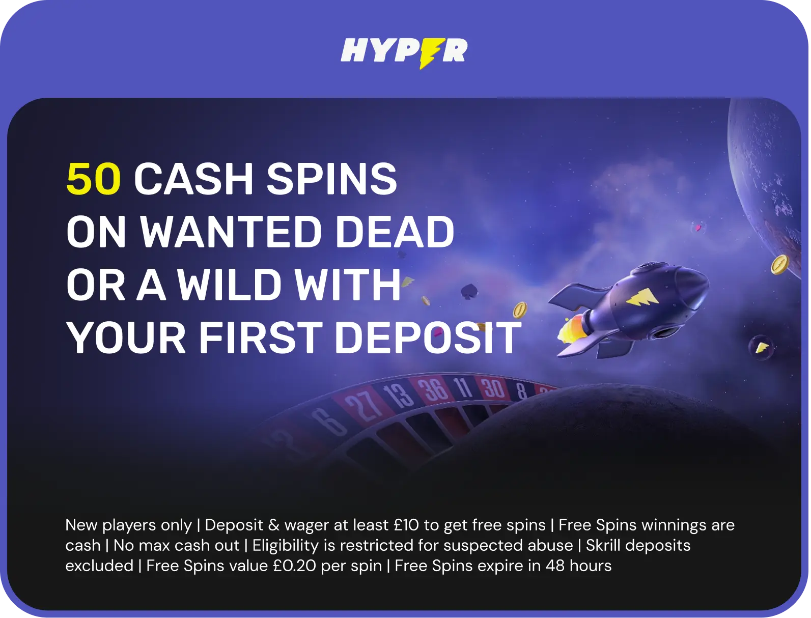 Hyper offer. 18+, terms apply.